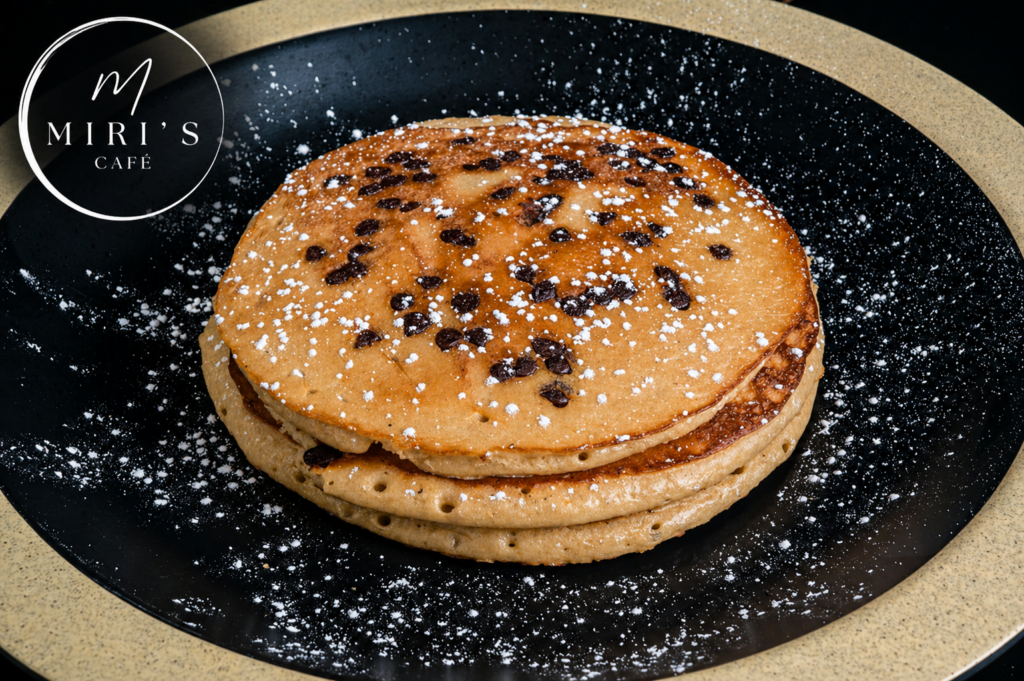 Chocolate Chip Pancakes Kosher Breakfast Miris Cafe Miami Beach