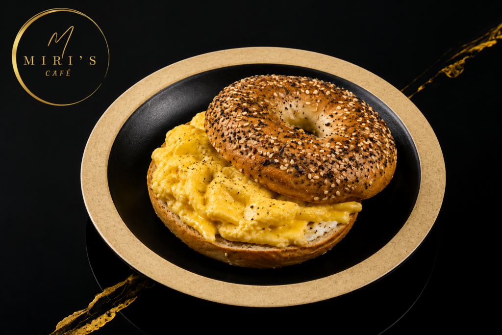Egg On Bagel Croissant Kosher Breakfast Miami Beach Miris Cafe