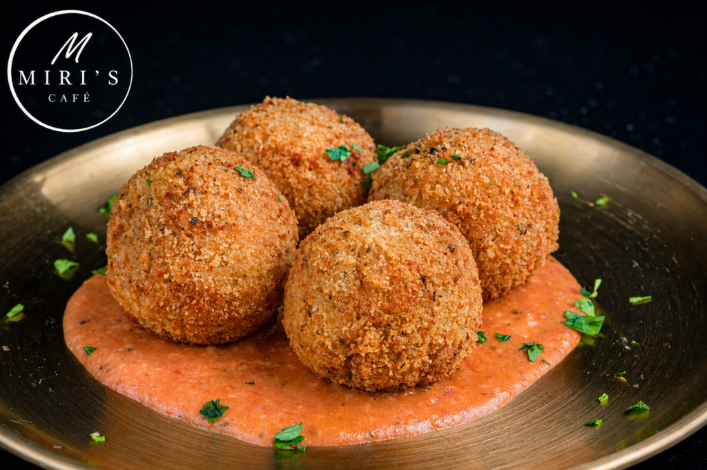 mac and cheese balls kosher appetizer miris cafe miami beach