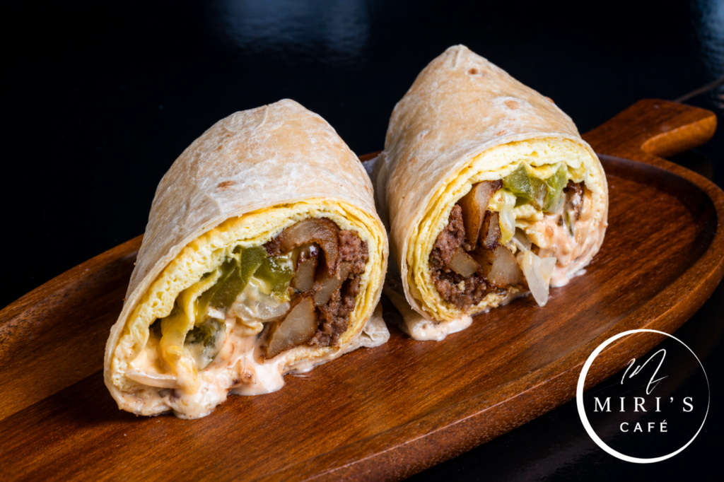 Miris Cafe Miami Beach Kosher Food Restaurant Boss Breakfast Wrap