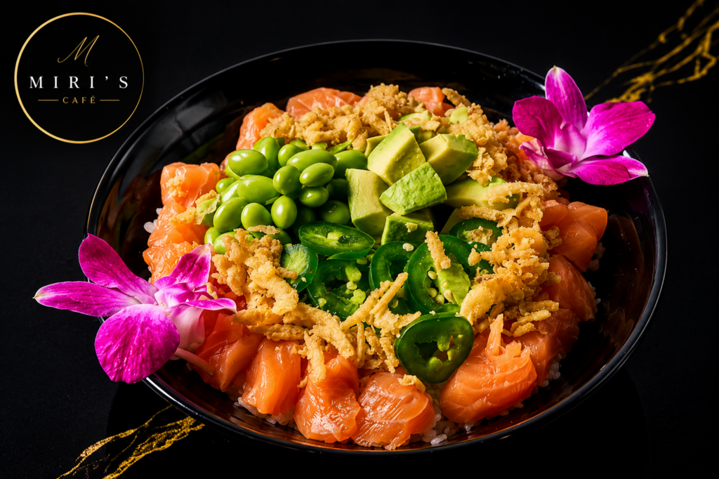 Sake Bowl Kosher Salmon Poke Bowl Miami Beach Miris Cafe Restaurant