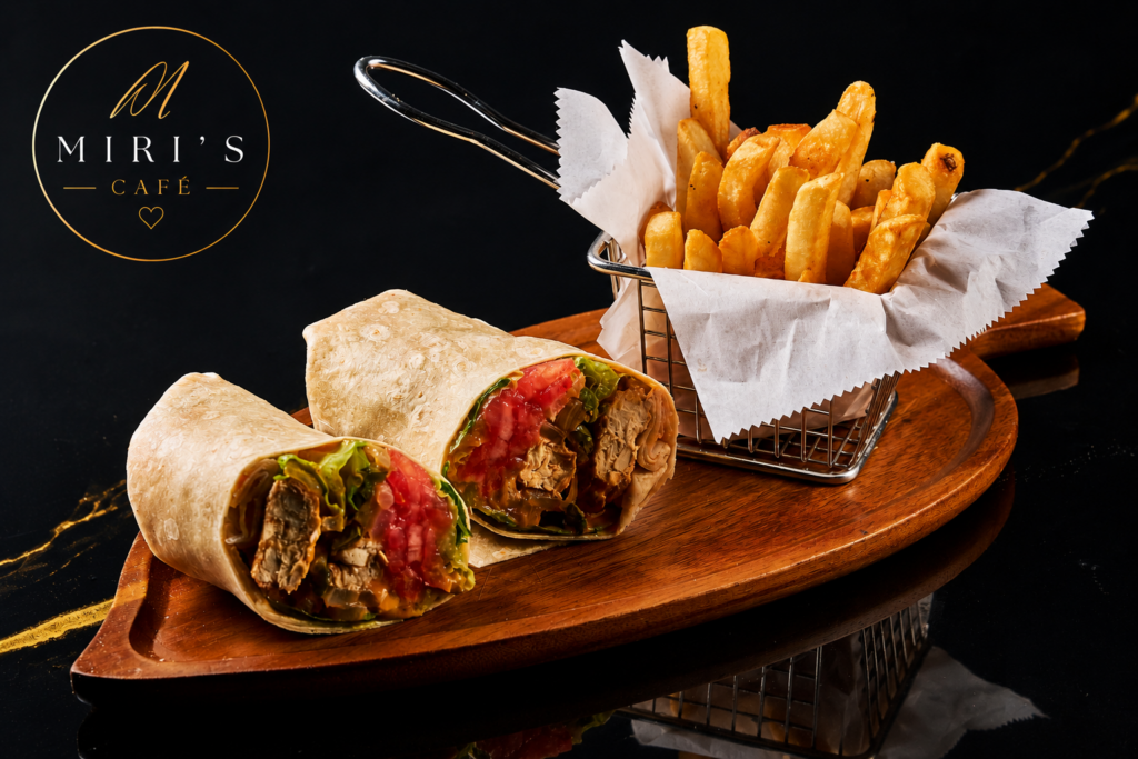 Spicy Vegan Chicken Wrap Kosher Restaurant Miami Beach Miris Cafe Restaurant